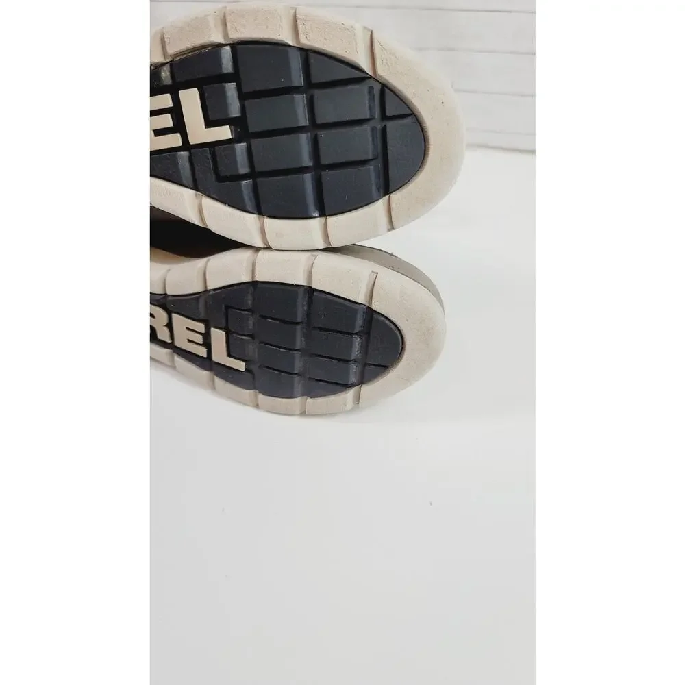 Sorel Explorer Joan Shearling Waterproof Suede Leather Bootie in Gray, sz 9.5